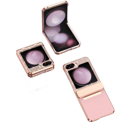 Coque Samsung Z Flip 5 antichoc élégante en cuir flash rose