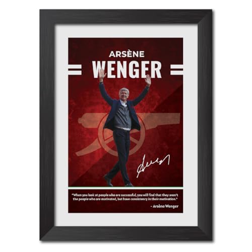 Image of TenorArts Arsene Wenger Quotes Poster Arsenal Laminated Photo Print Frame Painting with Matt Finish Black Texture (12 inches x 9inches)