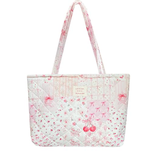 Image of Sunwel Fashion Top Zipper Floral Quilted Bag Small Tote Bag for Women
