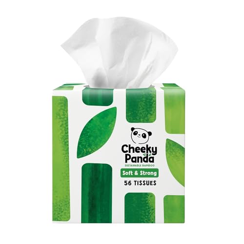 The Cheeky Panda Kosmetiktücher Box (56 Kosmetiktücher) – 3-lagig Taschentücher aus nachhaltigem Bambus hergestellt