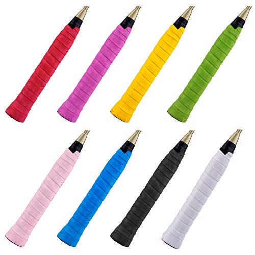 8 Piezas Overgrip de Raqueta de Tennis Badminton para Grip Antideslizante y Absorbente, Colores Variados