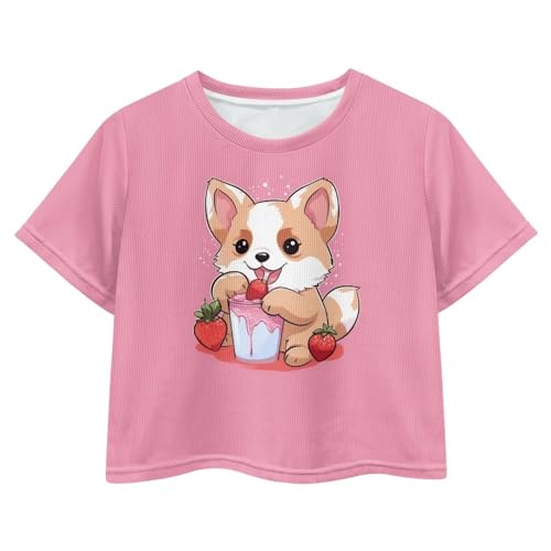 Xhuibop Girls Graphic T Shirts Short Sleeve Crop Top Graphic Tees for Kids4