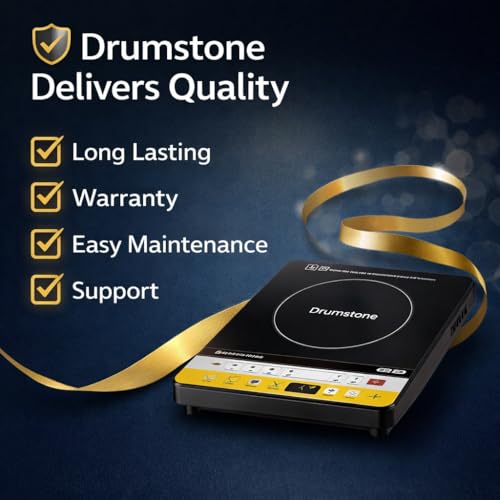 Image of DRUMSTONE ( 2026 Brings 5 Years Warranty ) Induction Cooktop, 2000W, with Hot Pot, Stir Fry, Fry, Barbecue, Soup, Steam, Water, and Congee Modes