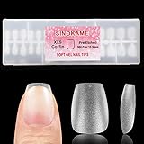 SINOKAME 360Pcs Extra Extra Short Coffin Nail Tips, XXS Coffin Soft Gel Nails Full Cover for Small N