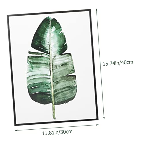 Peinture murale à feuilles vertes tableaux de qualité salon - 2