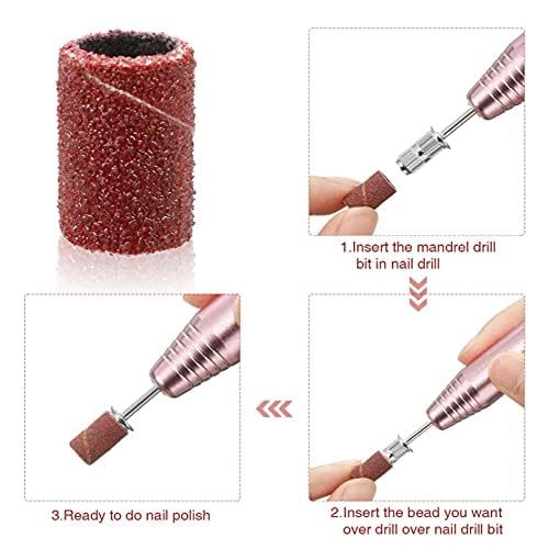 NAILWIND Nail Drill Bits, Sanding Bands 100 Pcs 180# fine Grit Efile Sand Set Size Electric File Nail Bits for Manicures and Pedicures Care Nail Tools - Image 6