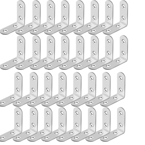 120pcs Équerre angle L, acier inoxydable 15.7po