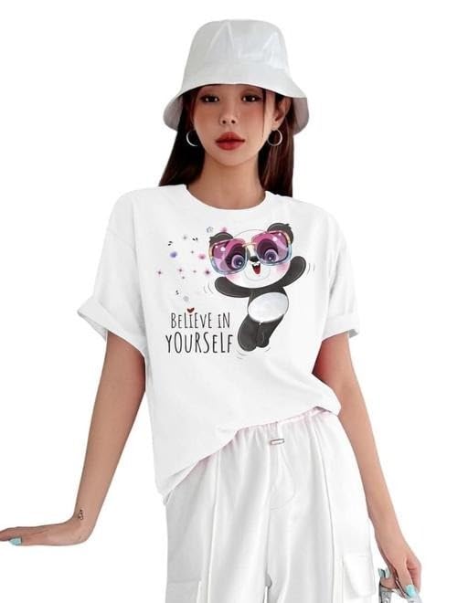 Image of Women Casual Contemporary Street Look Printed T Shirt for Trendy Styling Daily Use