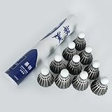 Huamei Black Goose Feather Badminton Shuttlecocks, Stable Flight & Very Good Durability 12-Pack