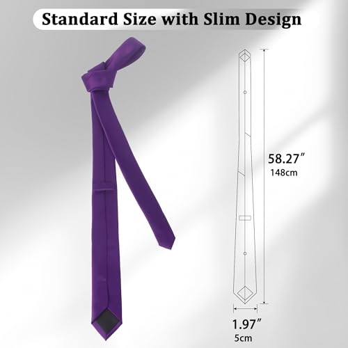 Image of Landisun Black Tie Men Women Solid Skinny Ties Slim Ties Satin Tie