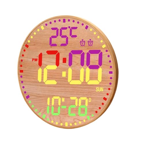 Horloge murale numérique RVB à luminosité réglable et télécommande