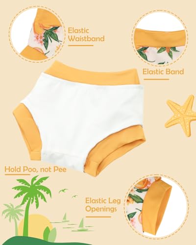 babygoal Baby Toddler Swimsuit with Swim Diaper, Long Sleeve Rash Guard Set with UPF 50+ Sun Protection for Boys & Girls3