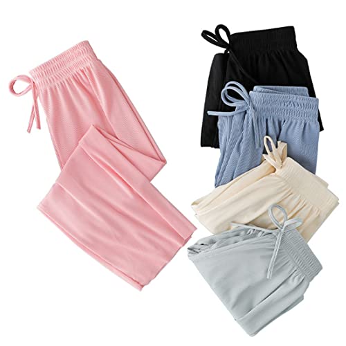 3 Pack of Little Kids Boys Girls Summer Spring Autumn Cotton Linen Printed Soft Trousers Casual Long Ankle Pants2