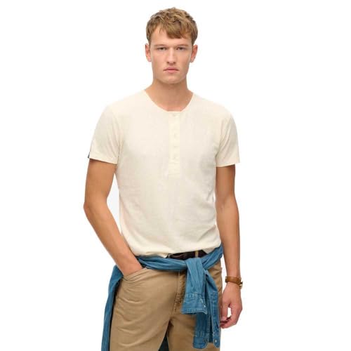 T-shirt Superdry Grandad col tunisien manches courtes taille 2XL en coton confortable