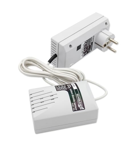 Schabus CO2 Alarm GX-D3 Steckdosengerät (230V) mit externem Sensor, detektiert CO2 Kohlendioxid aus technischen Anlagen. Durch externen Sensor kann Dieser optimal platziert Werden