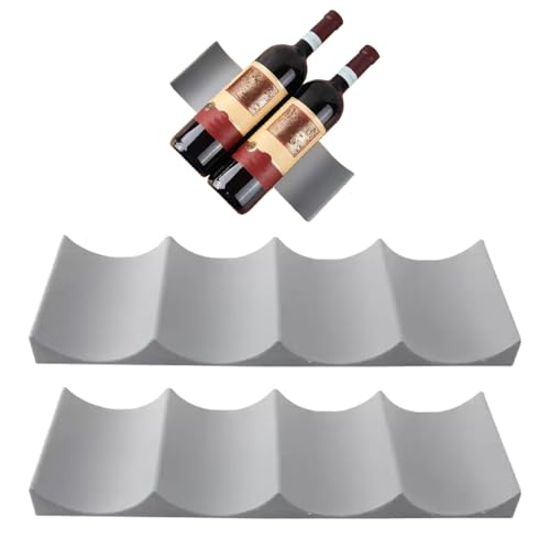 KEQAR 1 Pezzo Porta Bottiglie Frigorifero, Organizer Bottiglie Frigorifero, Ripiano Bottiglie Frigorifero Impilabile, Porta Bottiglie per Bevande Cucina Armadio Birra (Grigio Chiaro)