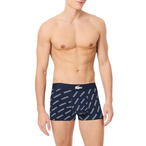 Pack de 3 Lacoste trunks con estampado diagonal y algodón elástico fresco 2