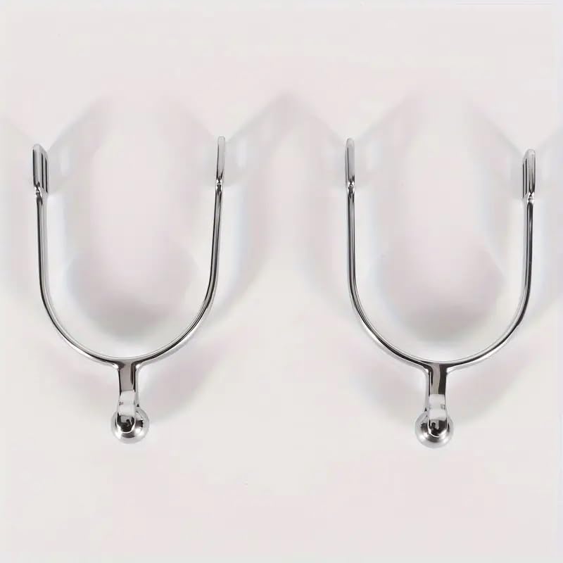 Set of 2, Creative Cowboy Spurs, Silvery Stainless Steel Spurs with Rotating Ball, More Suitable for Women