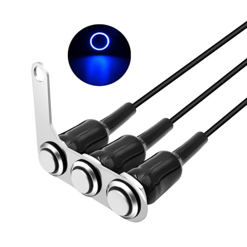 Gebildet Universel 3pièces Verrouillage en Acier Inoxydable Bleu LED Moto Interrupteur on-Off Guidon Support Réglable Etanche Boutons de Commutation 5A/12V