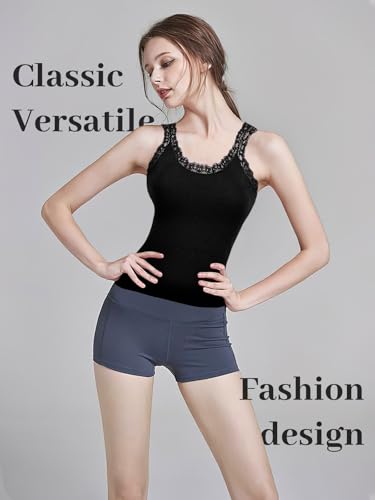 3PCS Lace Camisole Tank Tops Womens Cami Undershirt Sleeveless Ribbed Tank for Women4