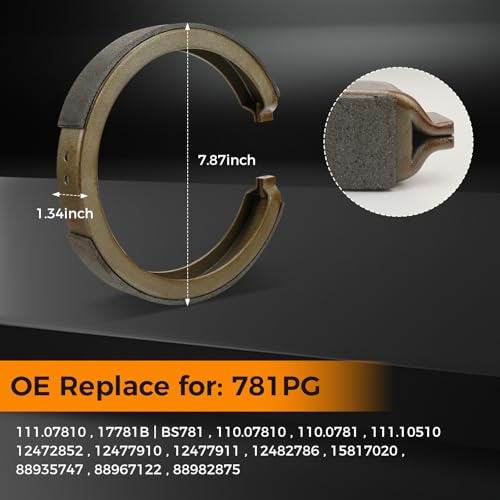 Image of Rear Brake Shoes Kit, S781 Parking Brake Shoes for Cadillac Deville /Escalade /DTS, Chevrolet Avalanche /Express /Silverado /Suburban /etc., GMC, Buick, Isuzu, Oldsmobile,Saab(Please Check the Model Year)