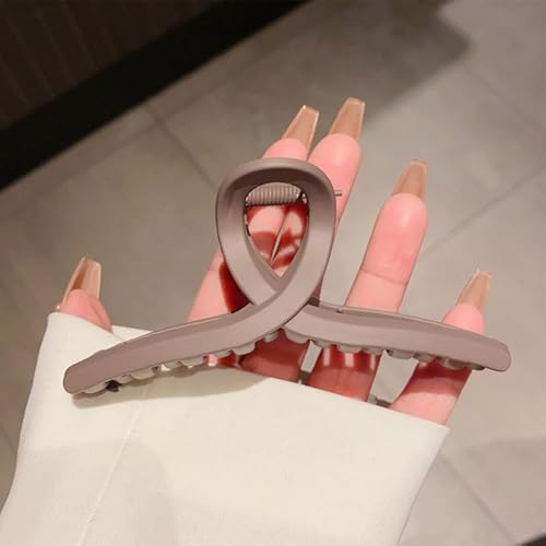 Image of PACTIV Hair Claw Clips for Women Girls, 3 Pack Matte Hair Claw, Strong Grip Non-Slip Jaw Clips for Thick Thin Hair, Hair Clutcher, Neutral Nude Korean Hair Accessories for Ponytail, Bun & Daily Use
