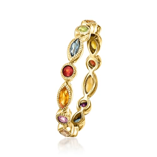 Pure Collection by Ross-Simons 0.84 ct. t.w. Multi-Gemstone Geometric Eternity Band in 14kt Yellow Gold3