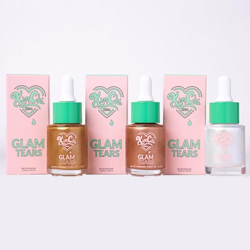 KimChi Chic Beauty Glam Tears Liquid Highlighter, Cheek Shimmer and Body Glitter, Sun-Kissed and Glowing Skin, Pearlescent Finish, Vegan Makeup, Opal Highlighter, 0.56 fl oz - Thumbnail 6