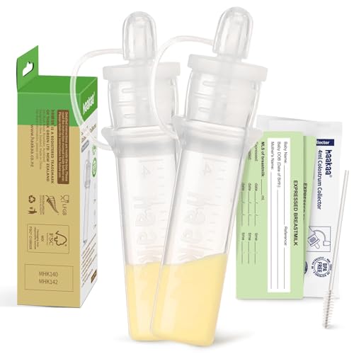 Image of haakaa Colostrum Collector kit Colostrum Syringes for Breastmilk to Collect, Feed & Store, Ready-to-Use (0.1oz/4ml, 2 PK)
