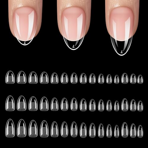 Image of 450 Pcs Almond Nail Tips Extra Short Short Medium