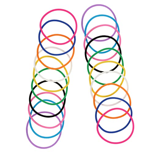 LRXIYODE 20Pcs Mixed Color Elastic Silicone Bracelets Stylish Stretch Wristbands for Sports Parties and DIY Charms Fun Accessory for All Ages