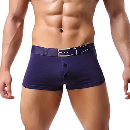 iHENGH sous-vêtements Sexy pour Hommes Boxer Slip Short U Convex Boxer Respirant Modal