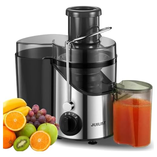Juicer Machines Juilist, Centrifugal Juicers Max Power 900W, Juicers Whole Vegetables and Fruit with 3-Inch Mouth Food Chute, 3-Speed Setting, 400W Motor, Brush for Easy Cleaning, BPA-Free