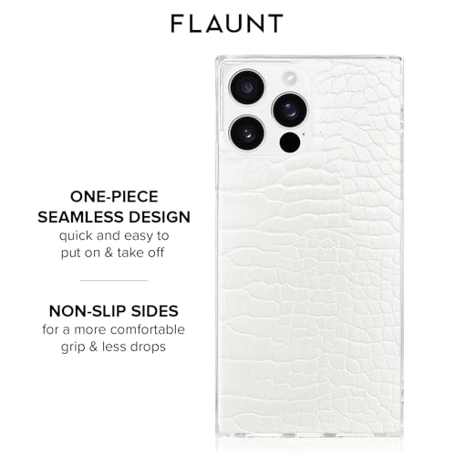 Flaunt Official Square iPhone 16 Pro Case - White Crocodile - image 8