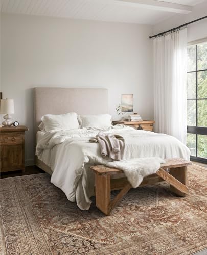 vivorug 8x10 Area Rugs for Living Room, Non-Slip Backing Washable Rug 8x10, Large Area Rug Soft Carpet for Bedroom Dining Room, Vintage, Easy Clean, Durable, Low Pile Rug Under Table, Earth Tone