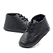 Sonsage Mocassins classiques en cuir synthétique pour bébé garçon et fille - Chaussures de mariage - Chaussures Oxford pour premiers pas - Chaussures plates pour berceau, A01 Noir, 12-18 mois