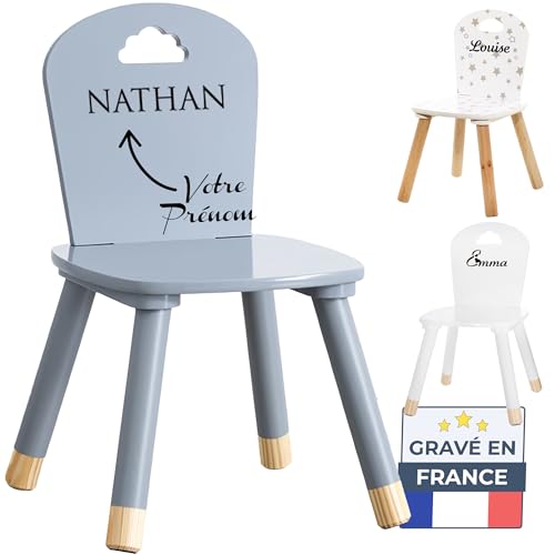 KDO MAGIC Chaise Personnalisée Enfant avec prénom - Gravure Laser - Fauteuil Personnalisable - Idée Cadeau Chambre Garçon ou Fille, Noël, Anniversaire,...