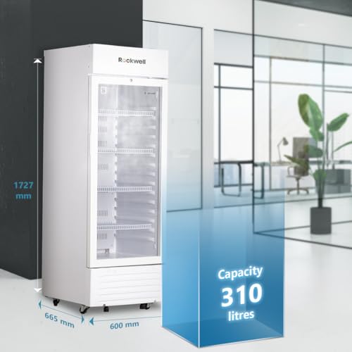 Image of ROCKWELL RVC400A, Single Glass Door Visi Cooler, Internal LED, 4 Year Warranty, Dynamic Cooling