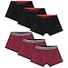 Produktbild Fullluwaa Boxershorts Herren, 6er Pack Unterhosen Männer Retroshorts Boxer Baumwolle Men Unterwäsche Geeignet für Sport Täglich Outdoor 6 Pack, Schwarz03×3  Weinrot04×3, L