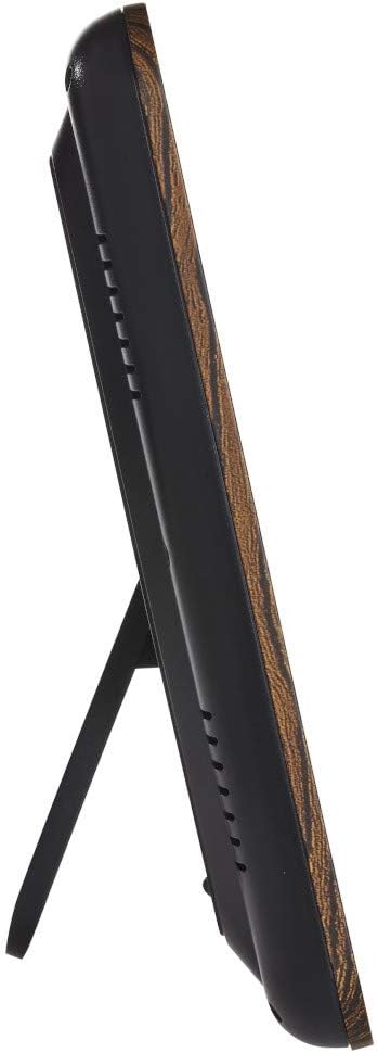 Предна страна view of the TFA Dostmann 60.4518.08 radio-controlled wall clock, showing the large digital display with time, date, day of the week, and indoor/outdoor temperatures.