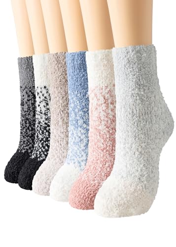 Warm & Cozy Gifts for Women - Fluffy Fuzzy Socks, Plush Sleeping Slipper Socks - Soft Warm Fabric,Comfortable Winter Socks for Women, Perfect Stocking Stuffers & Christmas Gifts