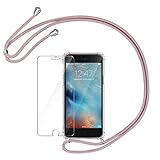 Compatibilidad: 1 Funda con Cuerda compatible con iPhone 6/ 6S y 1 protector de pantalla de vidrio templado. Antes de usar, retire la película protectora delantera y trasera de la carcasa del teléfono.