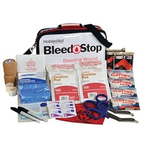 BleedStop Double 100 Bleeding Control & Gunshot Wound Trauma First Aid Kit [Treats 2 Bleeding Wounds]