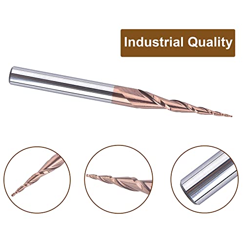Spetool W01005 4Pcs Tapered Ball Nose End Mill 1/4 Inch -3 Inch thumb #2