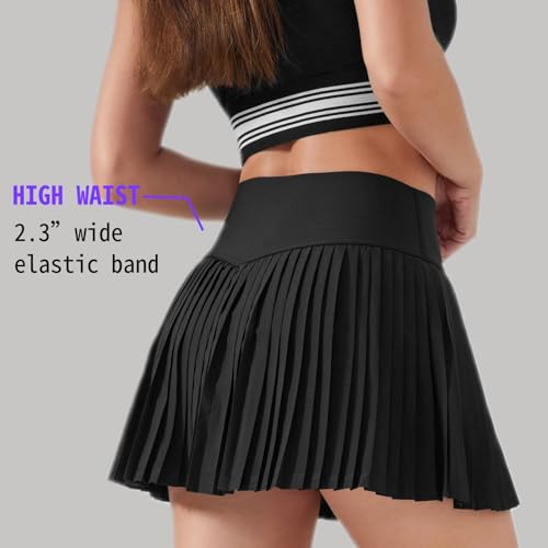 Pleated Tennis Skirts for Women with Shorts High Waist Tummy Control Skorts with Pockets Athletic Golf Running Skort3
