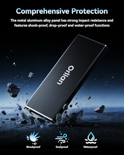 Image of Orlian 1TB External Portable SSD Solid State Drive USB 3.1 Gen 2 Up to 500MB /s High-Speed Solid State Drive for Phone, Windows, Android, PC and More