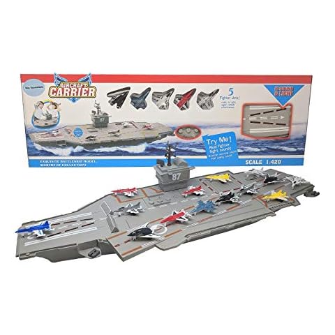 30 Inch Aircraft Carrier with Sound Effects and Light Up Runway (14 Fighter Jets) Cover