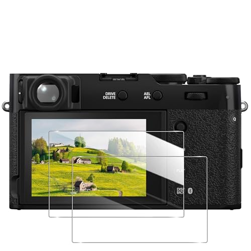 Eguoer 対応 Fujifilm X100VI X100V X-E4 X-T4 フィルム【2枚セット 国産AGC旭硝子 】ガラスフィルム 保護フィルム 液晶 強化ガラス 液晶保護フィルム 硬度9H 飛散防止 指紋防止 気泡ゼロ 貼り付けやすい 自动吸着 保護シートYXJX100VI