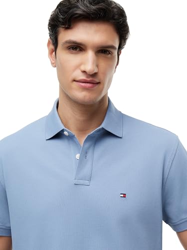 Image of Tommy Hilfiger Men's Short Sleeve Polo Shirts in Classic Fit with Stretch and Organic Pique Cotton