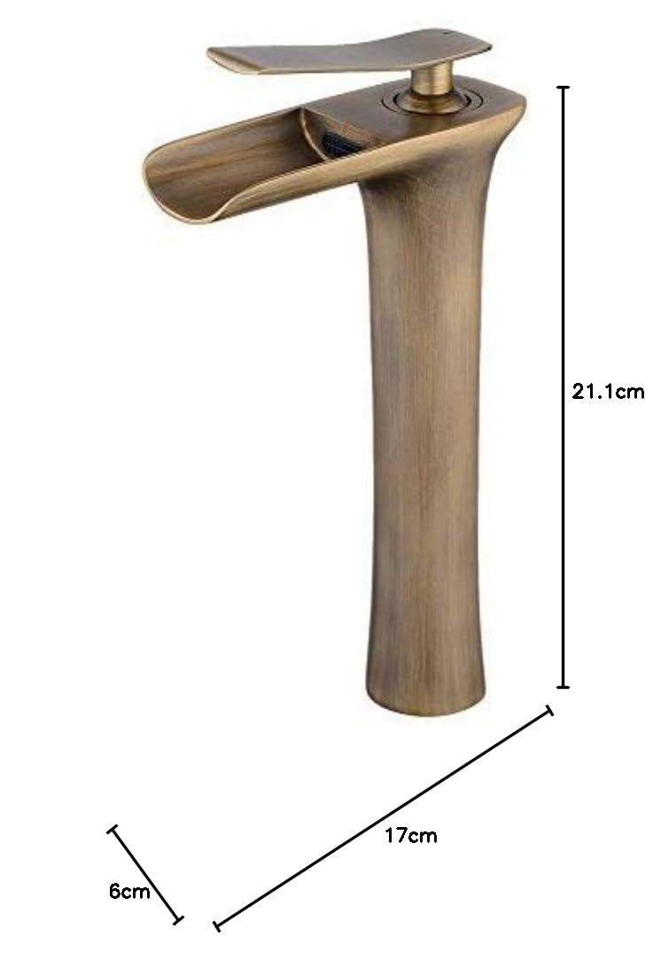 Beelee BL9009HA Robinet de Salle de Bains pour Les Lavabos antique laiton Haut Robinet de Lavabo Mitigeur